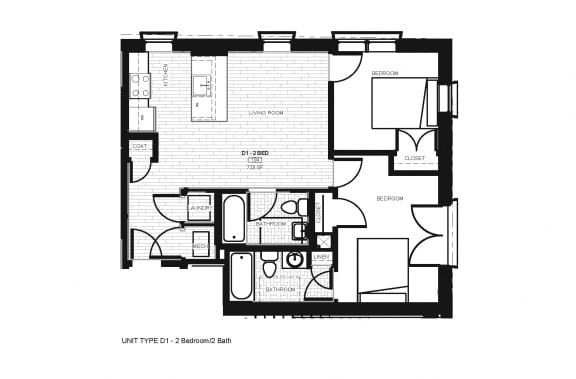 Franklin Lofts and Flats Floor Plan Diagram D1