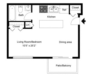 Studio 1 bath at Park 88 Apartments, Thornton, 80229