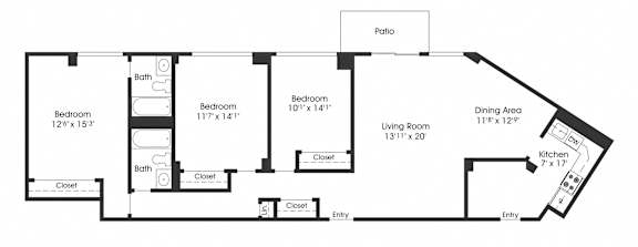 3 bed 2 bath C at Seminary Towers, Virginia, 22304