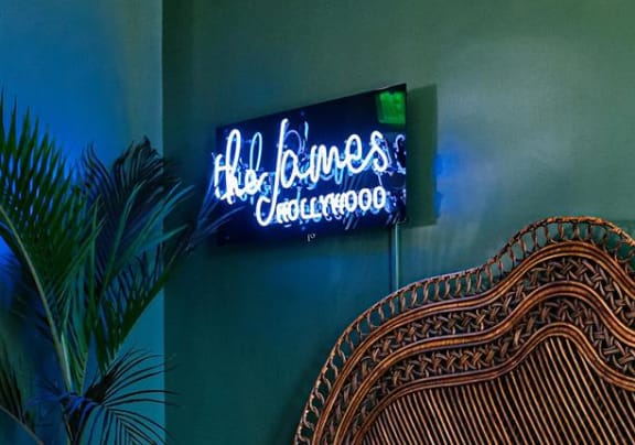 property sign at The James Hollywood in Los Angeles, CA 90028
