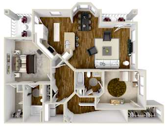 The Cabana | 1,390 Sq. Ft. at Wellington Grande Apartment Homes, Texas
