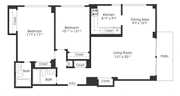 2 bed 2 bath J at Seminary Towers, Alexandria, 22304