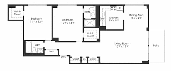 2 bed 2 bath K at Seminary Towers, Alexandria, Virginia