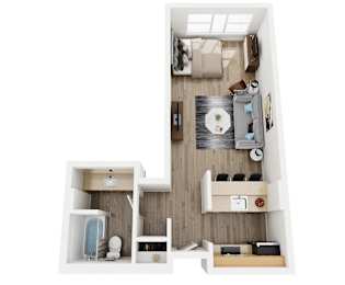 0 Bed 1 Bath Floorplan at AVIA on Pike Street, Seattle, WA 98101