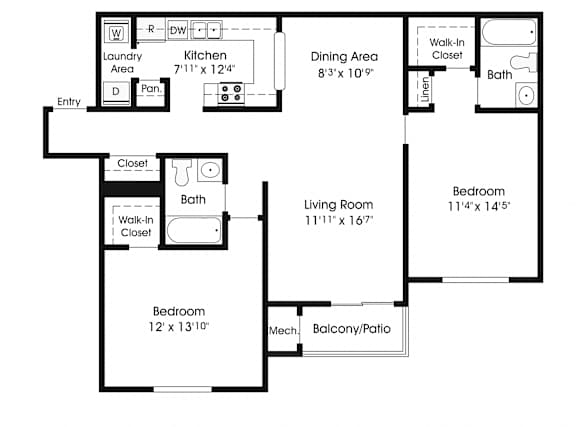 2 Br 2 Ba with Patio at The Apartments at Canterbury, Rosedale, 21237