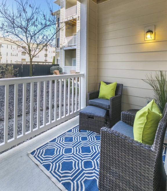 Private Balconies and Patios with Storage at Aventura at Forest Park, St. Louis, MO