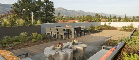 View from top patio towards mountains