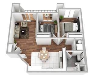 Tilian Point Apartments in Woodburn, Oregon 2 Bedroom Floor Plan