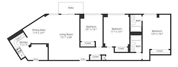 3 bed 2 bath B at Seminary Towers, Virginia