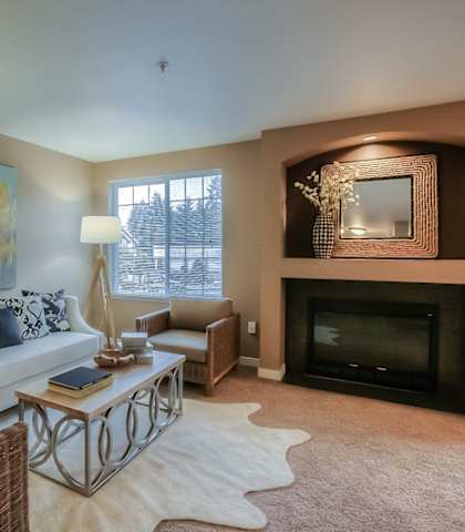 Living Room at Canterbury Apartments, Puyallup, Washington