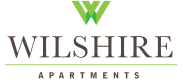 the logo for wildshut apartments with a green v on a white background