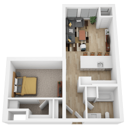 Floor Plan  a floor plan of a room with a bedroom and a living room