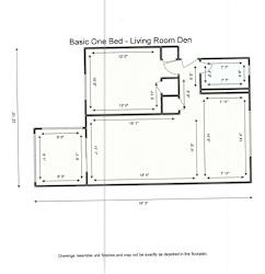 Standard 1 Bedroom 1 Bathroom w/Den Floorplan at Greenbelt Properties, Greenbelt