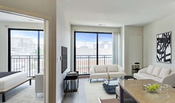 living room with modern furnishings