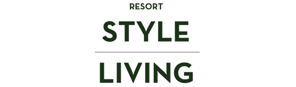 a black background with green text and the word style living at Tranquility Grove, Texas 77090