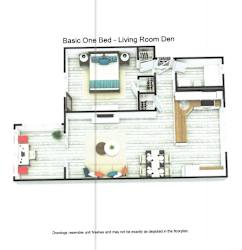 Standard 1 Bedroom 1 Bathroom w/Den Floorplan at Greenbelt Properties, Maryland