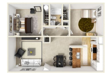  Floor Plan Two-Bedroom