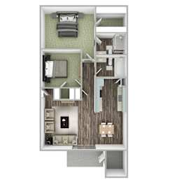 2 Bedroom Floor Plan at Tela Verde Apartment Homes, Glendale, Arizona