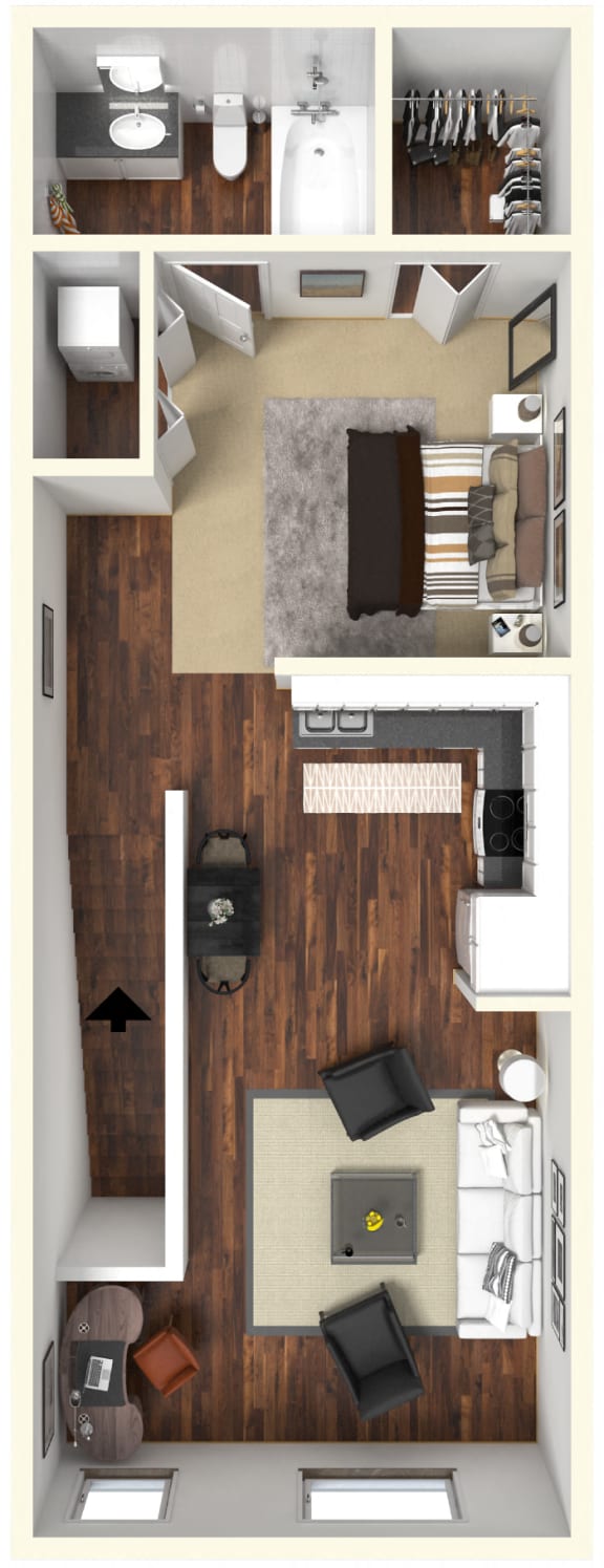 Floor Plan  Studio 1 bath A at Rivertree Apartments, Riverview, Florida