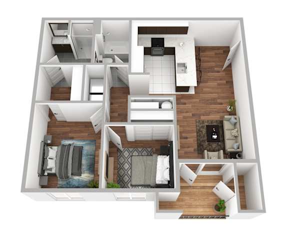 Tilian Point Apartments in Woodburn, Oregon 2 Bedroom Floor Plan