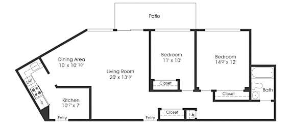 2 bed 2 bath D at Seminary Towers, Alexandria, Virginia