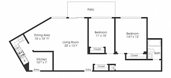 2 bed 2 bath D at Seminary Towers, Alexandria, Virginia