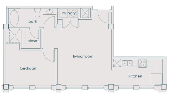 Main 3 Downtown - A5 (Landmark) - 1bed/1 bath - 2D