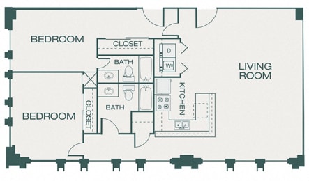 The Kirby - B2 - Magnolia - 2 bedroom - 2 bathroom