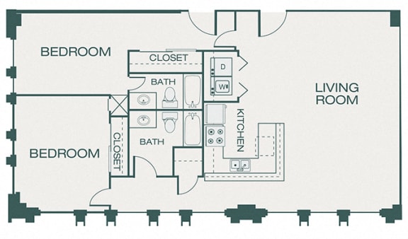 The Kirby - B2 - Magnolia - 2 bedroom - 2 bathroom