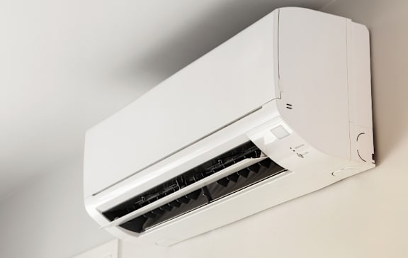 an air conditioner installed on a ceiling in a home