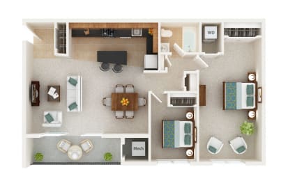 South Floor Plan at Spa Cove Apartments, Maryland, 21403