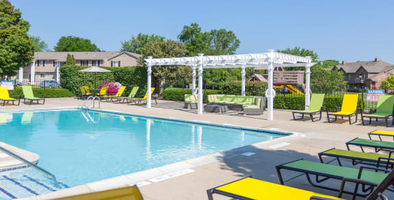 Lounging by the Pool at Pilgrim Village - Canton, MI, Canton, MI