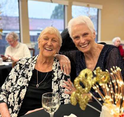 Two women sitting at Lodi Commons Senior Living, Lodi