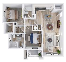 Spire Deer Valley Apartments in Phoenix, Arizona 2x2 B1 Floor Plan
