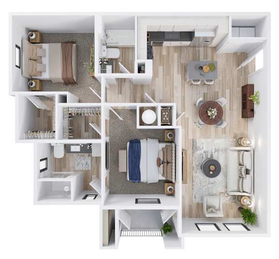Spire Deer Valley Apartments in Phoenix, Arizona 2x2 B1 Floor Plan
