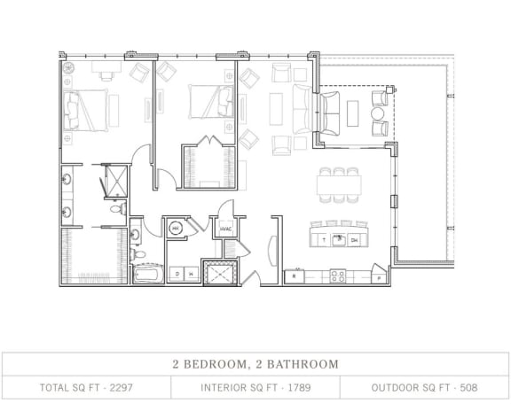 Naylor 2 Bedroom 2 Bathroom, 1,789 Sq.Ft. Floor Plan at Vickers Roswell, Roswell, GA, 30075