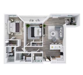 Harbor Sky Apartments in Portland, Oregon 2x2 J Floor Plan
