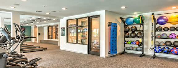 Gym equipment at Pinnacle Apartments, Jacksonville, FL, 32256