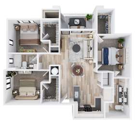 Spire Deer Valley Apartments in Phoenix, Arizona 3x2 C1 Floor Plan