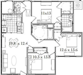  Floor Plan 3 Bedroom
