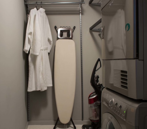 Washer and dryer at 888 Hilgard – Furnished Apartments, Los Angeles