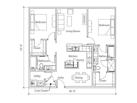 A floor plan for a home by The Truman Arlington Commons.