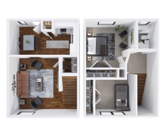 a floor plan of a 1 bedroom apartment at the historic electric building in fort worth, tx