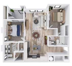 Spire Deer Valley Apartments in Phoenix, Arizona 2x2 B2 Floor Plan
