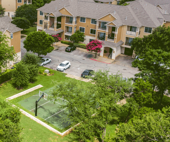 arial view of the villas at houston levee west apartments in cordova,