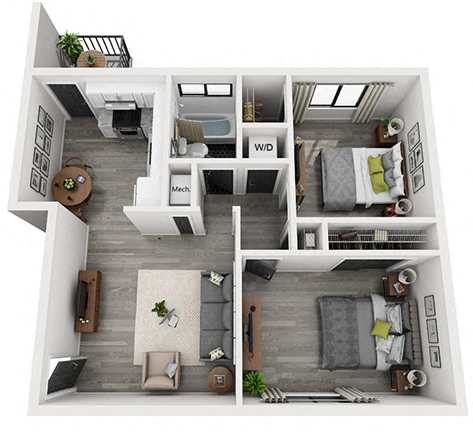 B1 Floor Plan B1 Floor Plan at Element at Kirkwood, Atlanta, GA, 30317