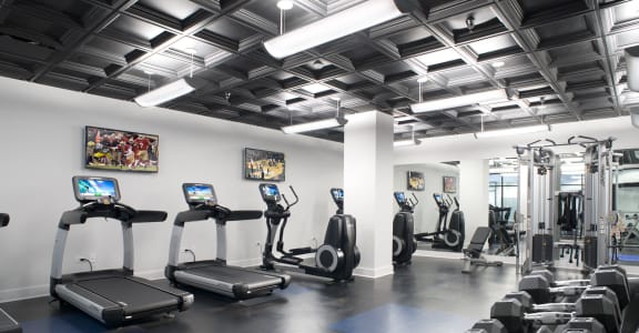 Fitness area at Central Station, Evanston, Illinois