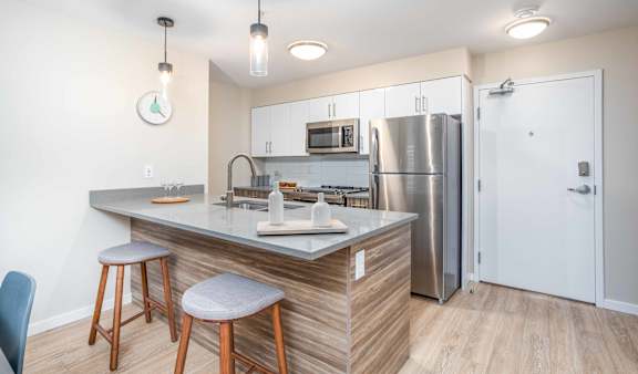 Gourmet Kitchen at G17 Apartments at Tamarack, Edmonton, AB