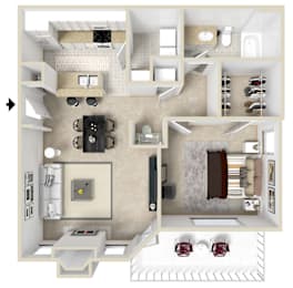 1x1 SMOKY | 754 Sq. Ft. at Highlands Apartment Homes, Tennessee