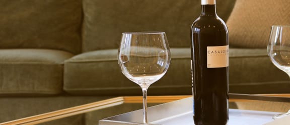 Bottle of Wine and Wine Glasses